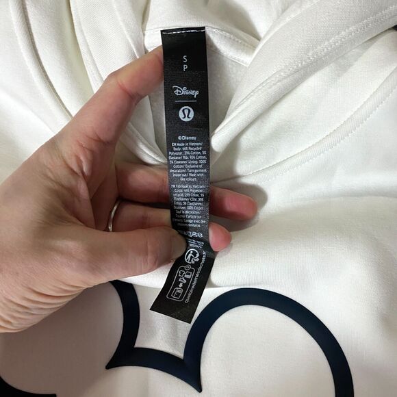 Lululemon x Disney Mickey Size Small S Fleece Oversized Hoodie White - Picture 5 of 6